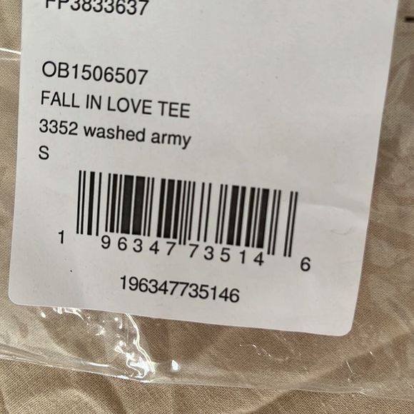 Free People Fall in Love Tee Washed Army Green Size Small - Picture 8 of 8